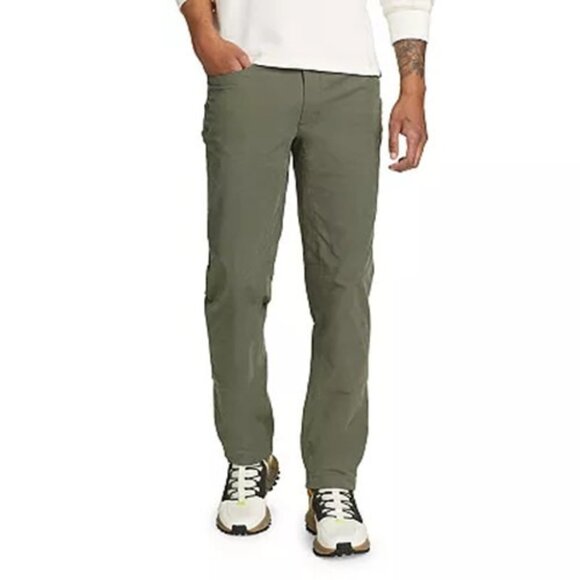 Eddie Bauer Voyager Flex 5-Pocket Pant 40x32 Green Stretch Twill NEW - Picture 1 of 2